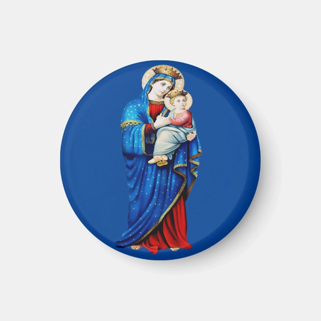Jungfrau Mary mit dem Baby Jesus Magnet (Vorne)