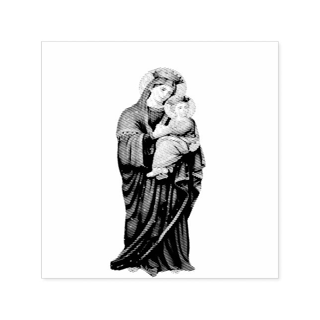 Jungfrau Mary mit dem Baby Jesus Permastempel (Design)