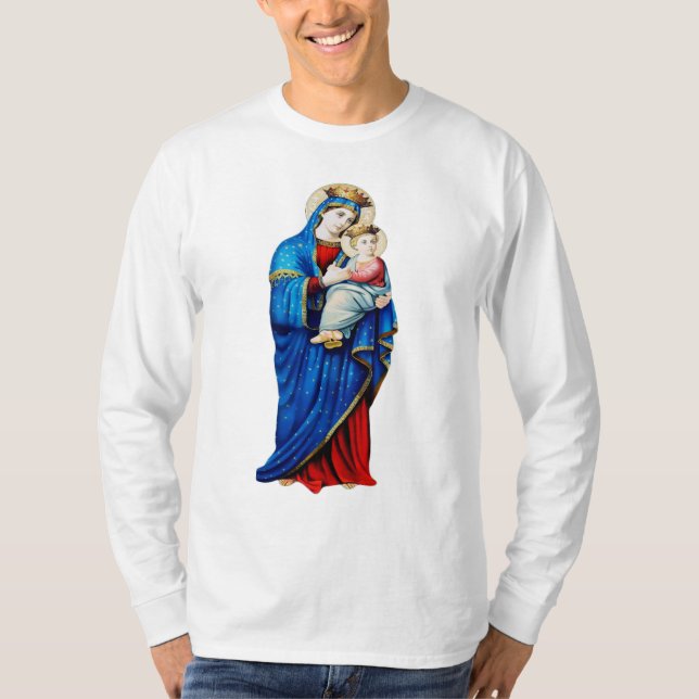 Jungfrau Mary mit dem Baby Jesus T-Shirt (Vorderseite)