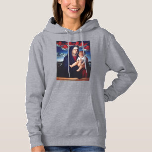 Jungfrau Mary mit dem Baby Jesus und den Roten Kir Hoodie