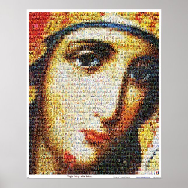 Jungfrau Mary mit Heiligen Poster (Vorne)