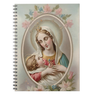 Jungfrau Mary mit Jesus Child Notebook Notizblock