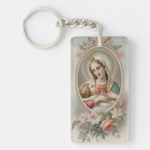 Jungfrau Mary mit Jesus-Kind-Schlüsselanhänger