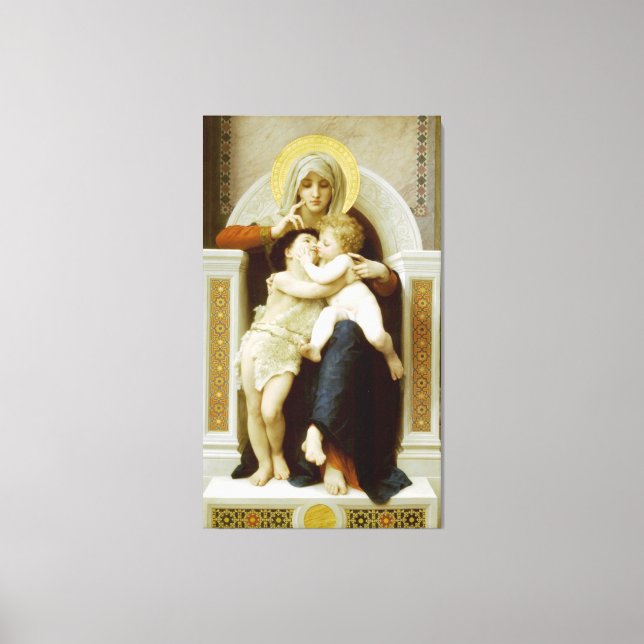 Jungfrau Mary mit Jesus & St. John the Baptist Leinwanddruck (Vorderseite)