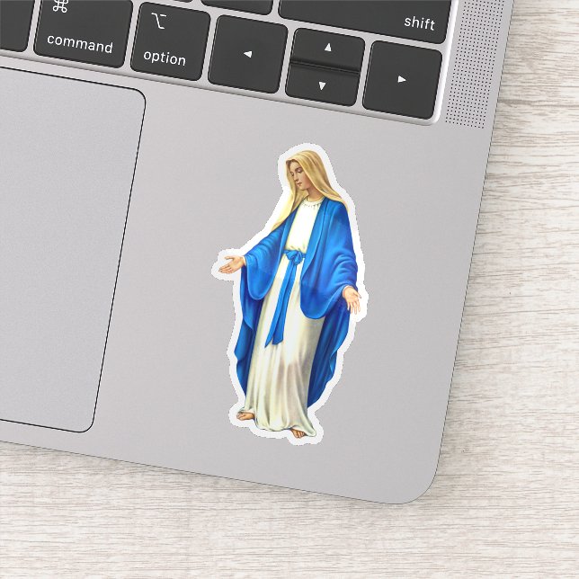 Jungfrau Mary mit Open Arms Vinyl Aufkleber (Detail)