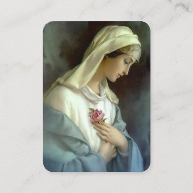 Jungfrau Mary mit Rose Gebet gegen das Böse Platzkarte (Vorderseite)