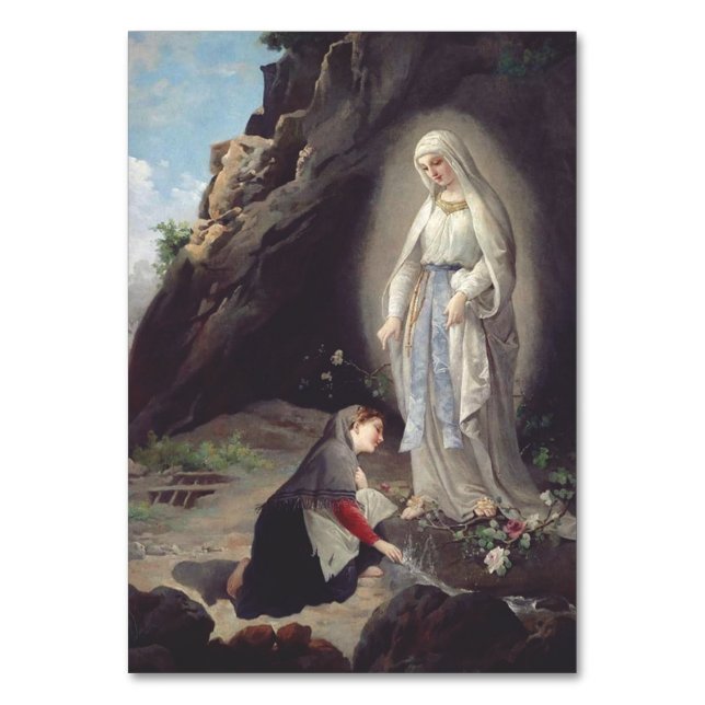 Jungfrau Mary of Lourdes Tischnummer (Vorderseite)