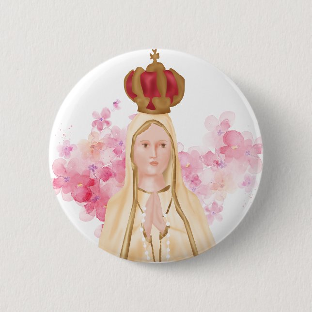 Jungfrau Mary - Our Lady of Fatima - Christlich Button (Vorderseite)