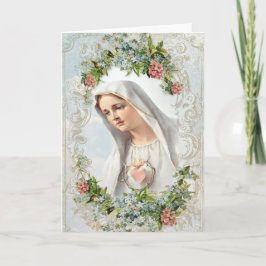 Jungfrau Mary Our Lady of Fatima Religious Floral  Karte