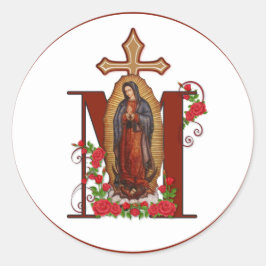 Jungfrau Mary Religious Guadalupe Katholik Runder Aufkleber