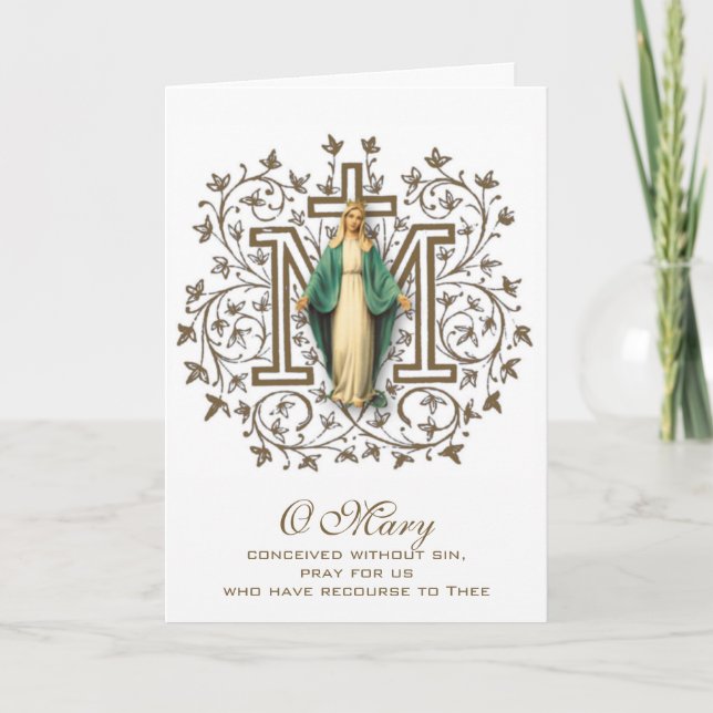 Jungfrau Mary Religious Mthers Day Katholic Karte (Vorderseite)