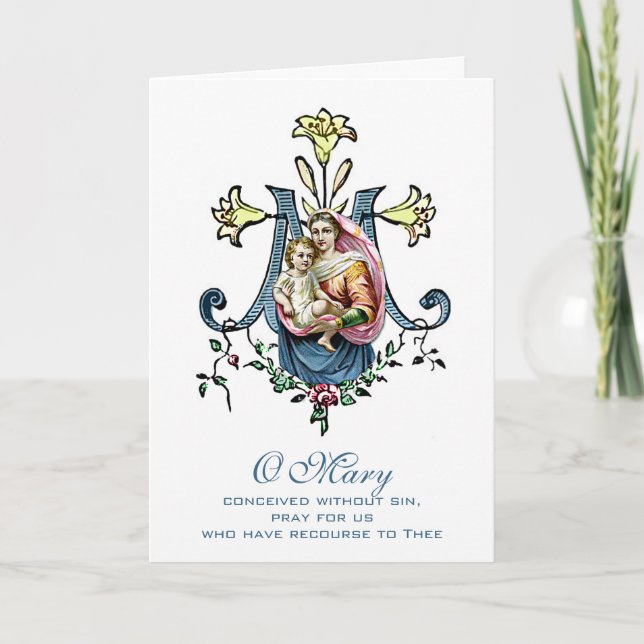 Jungfrau Mary Religious Mthers Day Katholic Karte (Vorderseite)