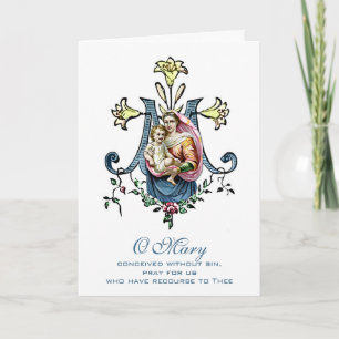 Jungfrau Mary Religious Mthers Day Katholic Karte