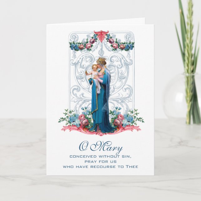Jungfrau Mary Religious Mthers Day Katholic Karte (Vorderseite)