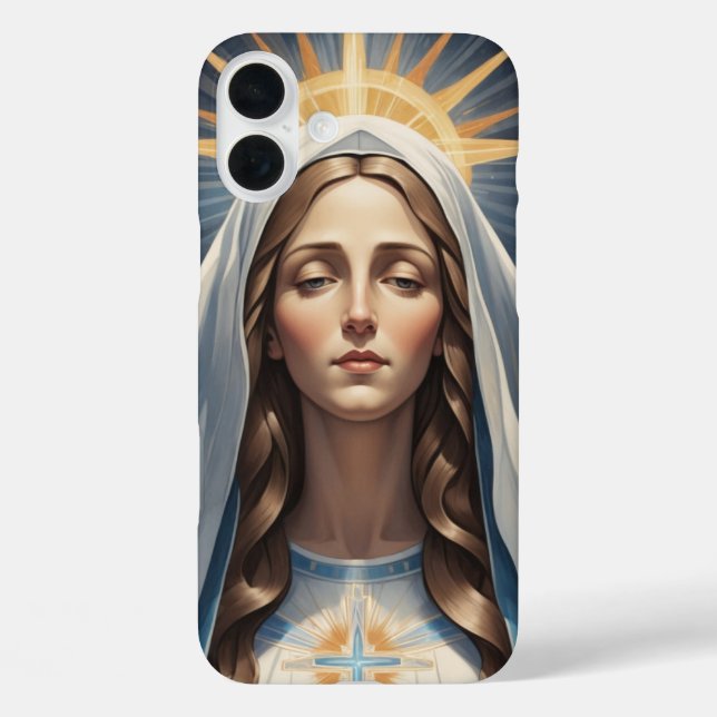 Jungfrau Mary römisch-katholische heilige Geschenk iPhone 16 Plus Hülle (Rückseite)