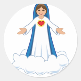 Jungfrau Mary Round Sticker