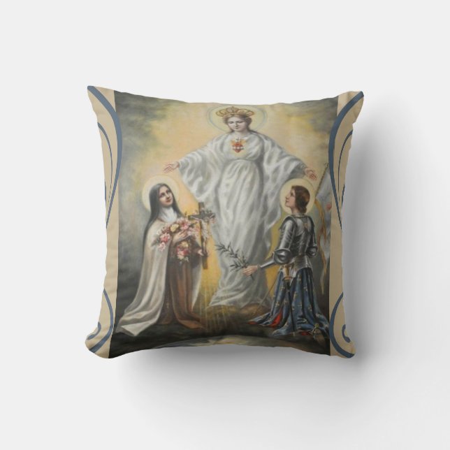 Jungfrau-Mary-St. Jeanne d'Arc St. Therese Kissen (Vorderseite)