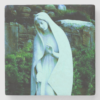 Jungfrau Mary Statue Blue Steinuntersetzer