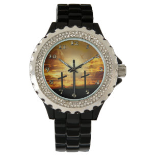 Jungfrau-Mary-Taube Calvery Jesuss Christus Armbanduhr