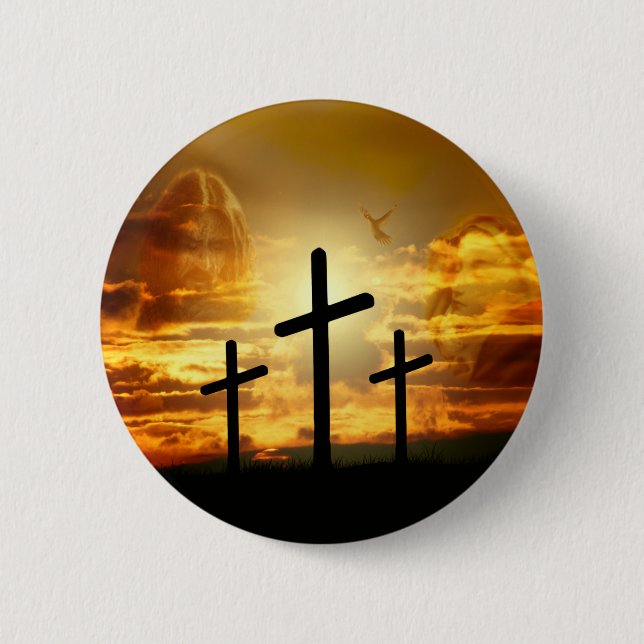 Jungfrau-Mary-Taube Calvery Jesuss Christus Button (Vorderseite)