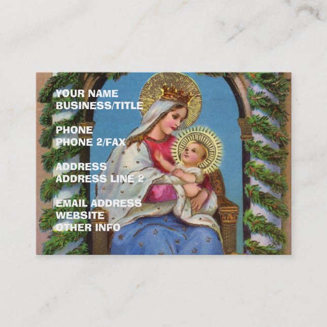 Jungfrau Mary und Baby Jesus Visitenkarte (Vorderseite)