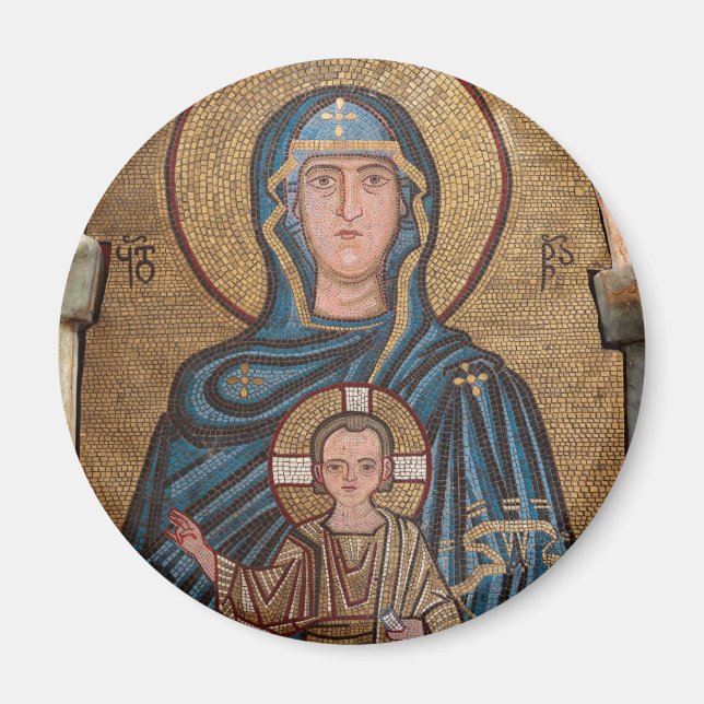 Jungfrau Mary und Jesus Mosaik Magnet (Vorne)