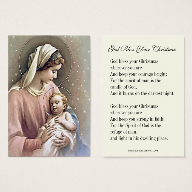 Jungfrau Mary und Jesus Weihnachts Gedicht (Vorne & Hinten)