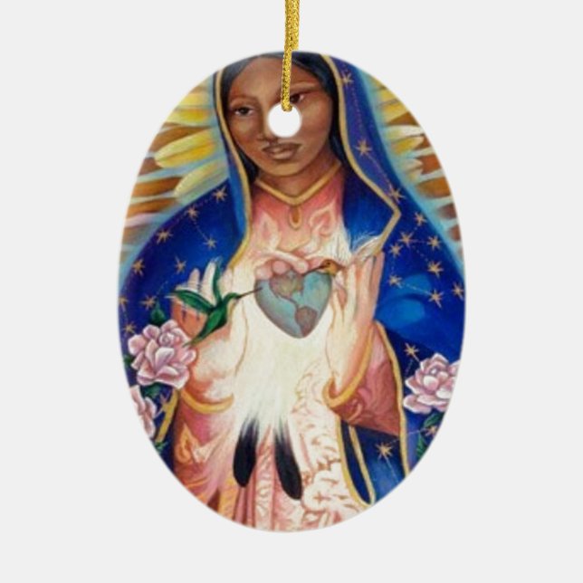 Jungfrau Mary - unsere Dame Of Guadalupe Keramik Ornament (Vorne)