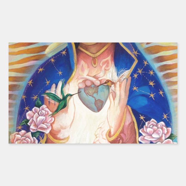 Jungfrau Mary - Unsere Dame von Guadalupe Rechteckiger Aufkleber (Vorderseite)
