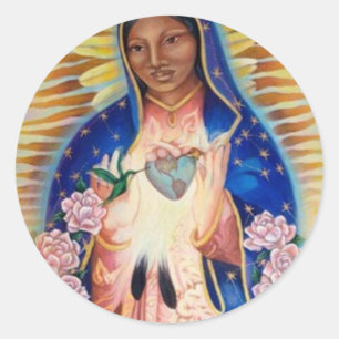 Jungfrau Mary - Unsere Dame von Guadalupe Runder Aufkleber