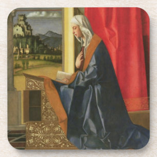 Jungfrau Mary, vom Ankündigung Diptych (Öl an Getränkeuntersetzer