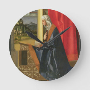 Jungfrau Mary, vom Ankündigung Diptych (Öl an Runde Wanduhr