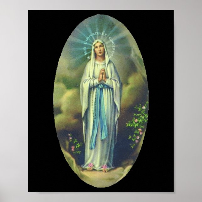 Jungfrau Mary von Lourdes unsere Dame Christliche  Poster (Vorne)