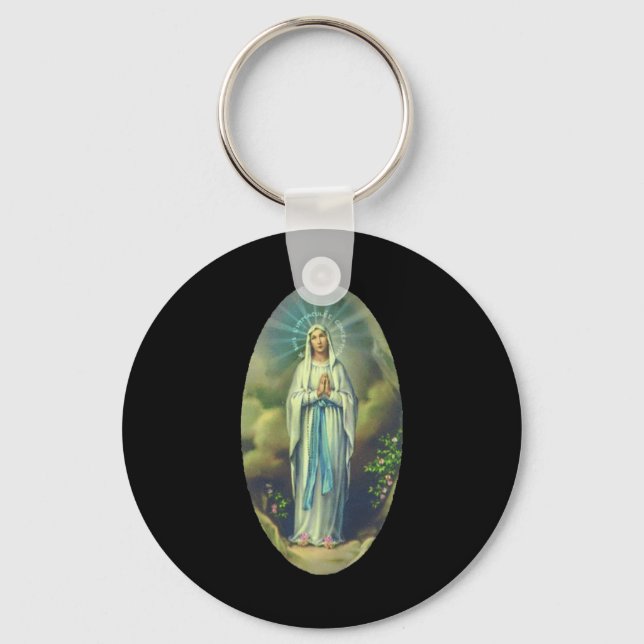 Jungfrau Mary von Lourdes unsere Dame Christliche  Schlüsselanhänger (Vorderseite)