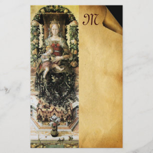 JUNGFRAU MIT CHILD-Parchment-Monogramm Briefpapier