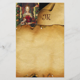 JUNGFRAU MIT CHILD-Parchment-Monogramm Briefpapier