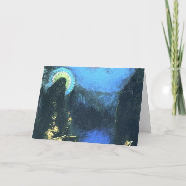 Jungfrau mit Corona von Odilon Redon 1898 Karte (Vorderseite)