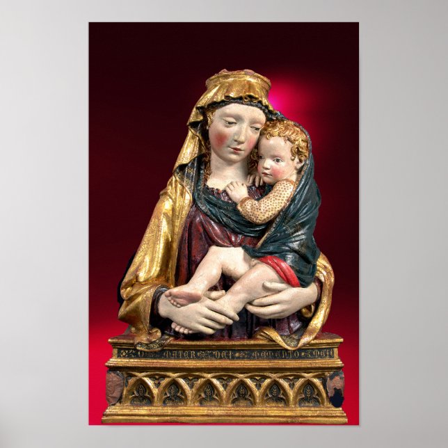 JUNGFRAU MIT KIND ,Red Ruby Christmas Poster (Vorne)