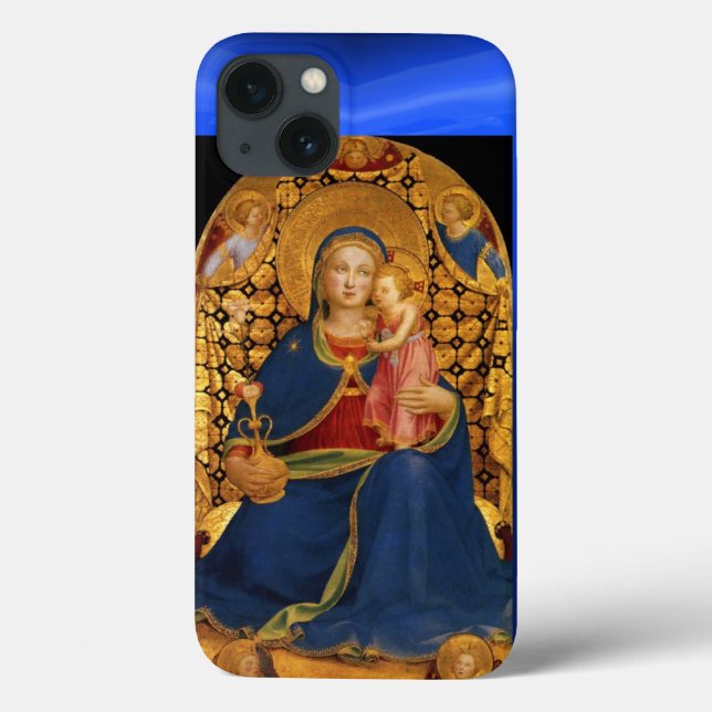 JUNGFRAU MIT KIND UND ANGELN, Blue Saphir Case-Mate iPhone Hülle (Rückseite)