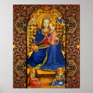 JUNGFRAU MIT KIND UND ANGELN von Fra Angelico Poster