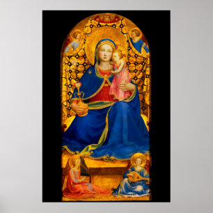 JUNGFRau MIT KIND UND ENGELN von Fra Angelico Poster