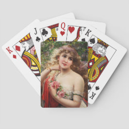 Jungfrau mit Rose von Emile Vernon Spielkarten