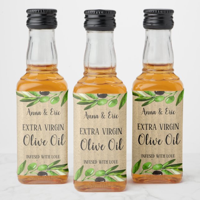 Jungfrau Olivenöl Gastgeschenk Hochzeit Flasche Alkoholflaschenetikett (Flaschen)