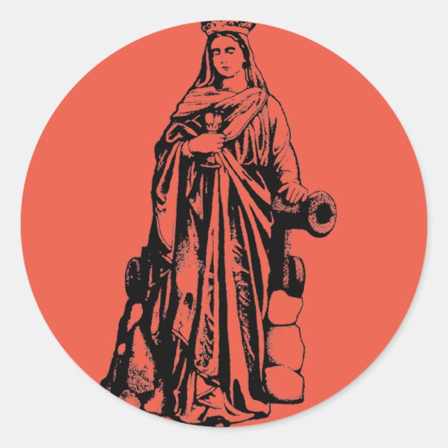 Jungfrau Saint Barbara und Märtyrer Runder Aufkleber (Vorderseite)