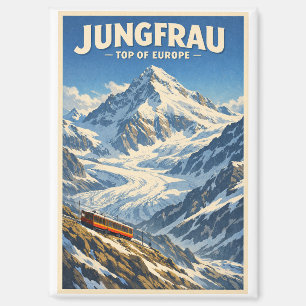 Jungfrau, Schweiz, in klassischem Retro-Stil Magnet
