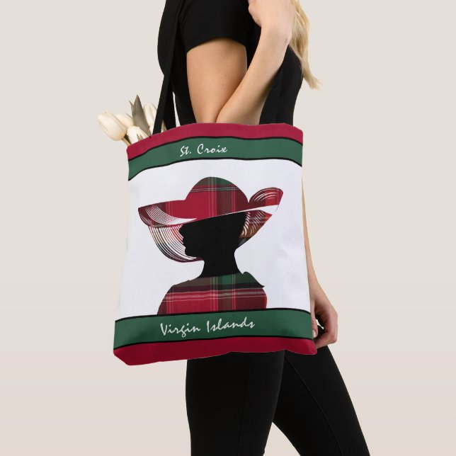JUNGFRAU St. Croix USVI Madras Personaliz Tasche (Von Nahem)