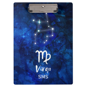 Jungfrau-Sternbild Blaue Galaxie Monogramm Klemmbrett