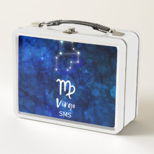 Jungfrau-Sternbild Blaue Galaxie Monogramm Metall Brotdose
