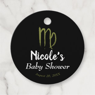 Jungfrau Sternzeichen August September Baby Shower Geschenkanhänger