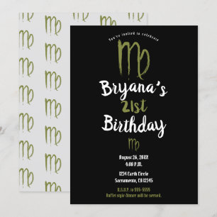 JUNGFRAU Sternzeichen August September Geburtstag  Einladung